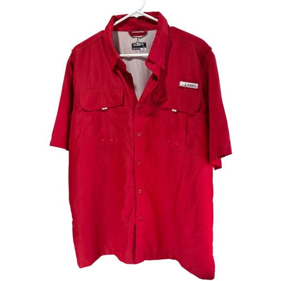Habit Other - Habit Fishing Shirt Red Polyester Short Sleeve Coastal
